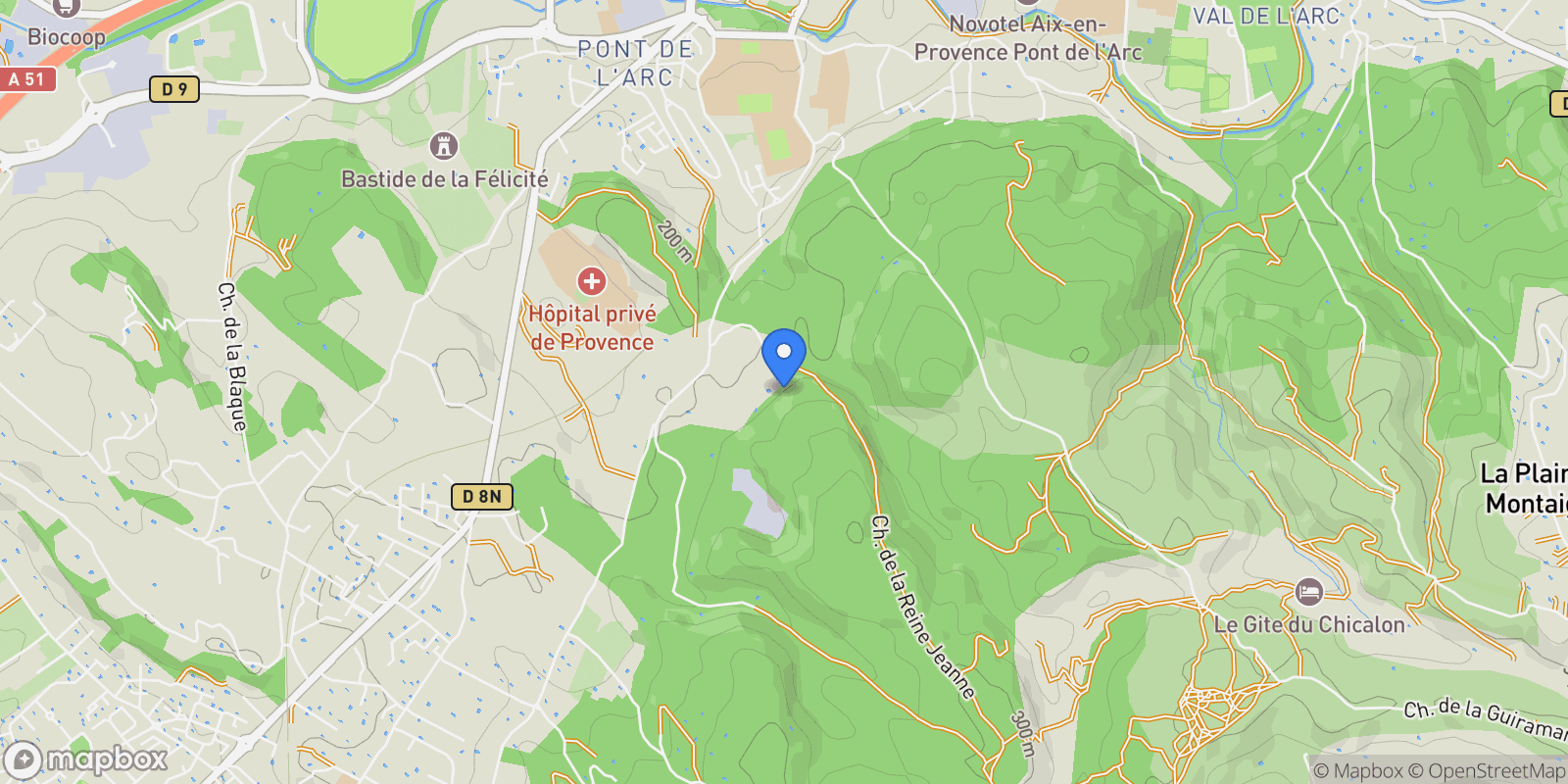 Map showing Bouches-du-Rh?ne, Aix-en-Provence, Provence-Alpes-Côte d'Azur, France.