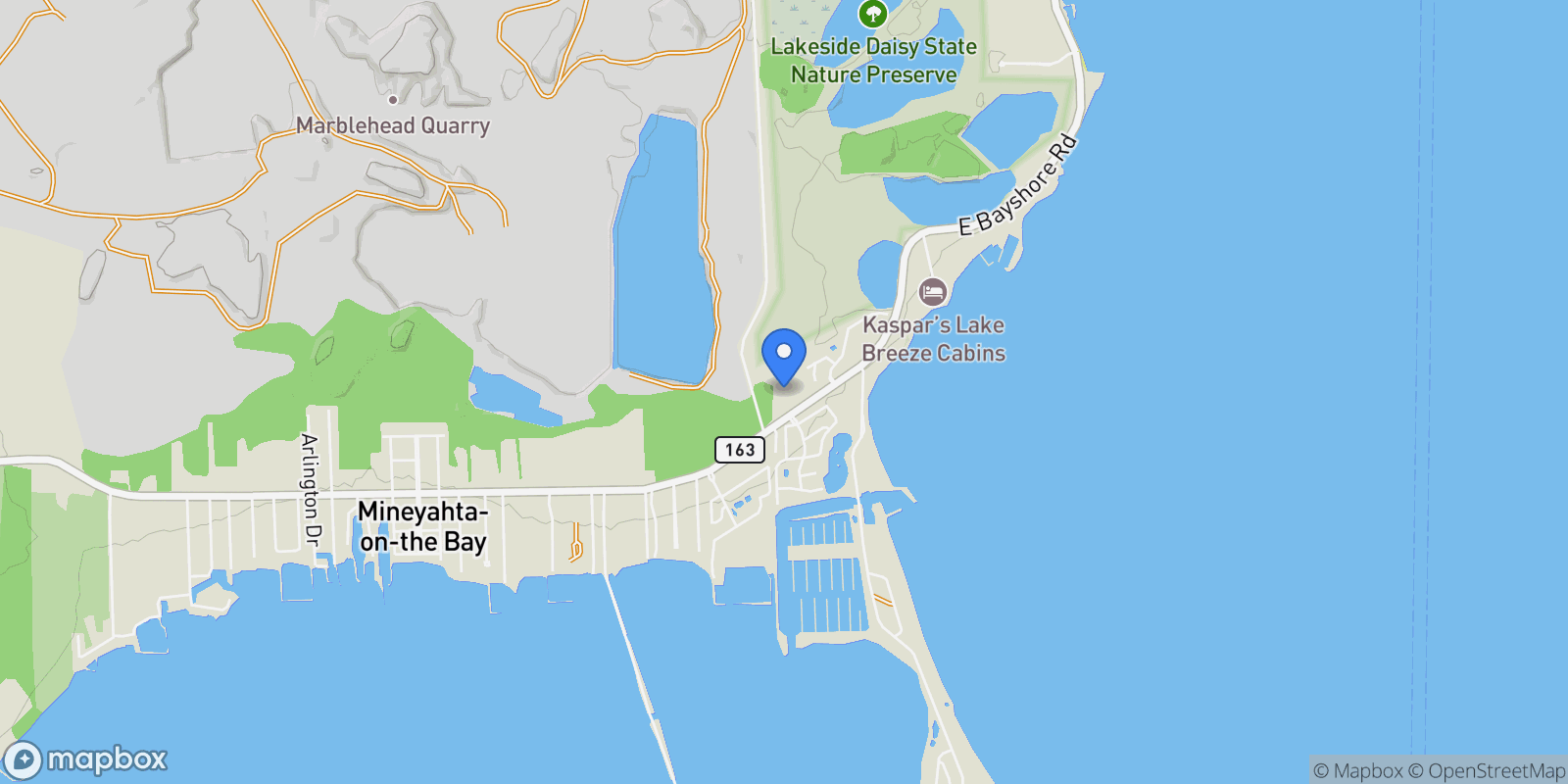 Map showing 10850 E Bayshore Road , Marblehead, OH 43440, Lakeside Marblehead, Ohio, United States.