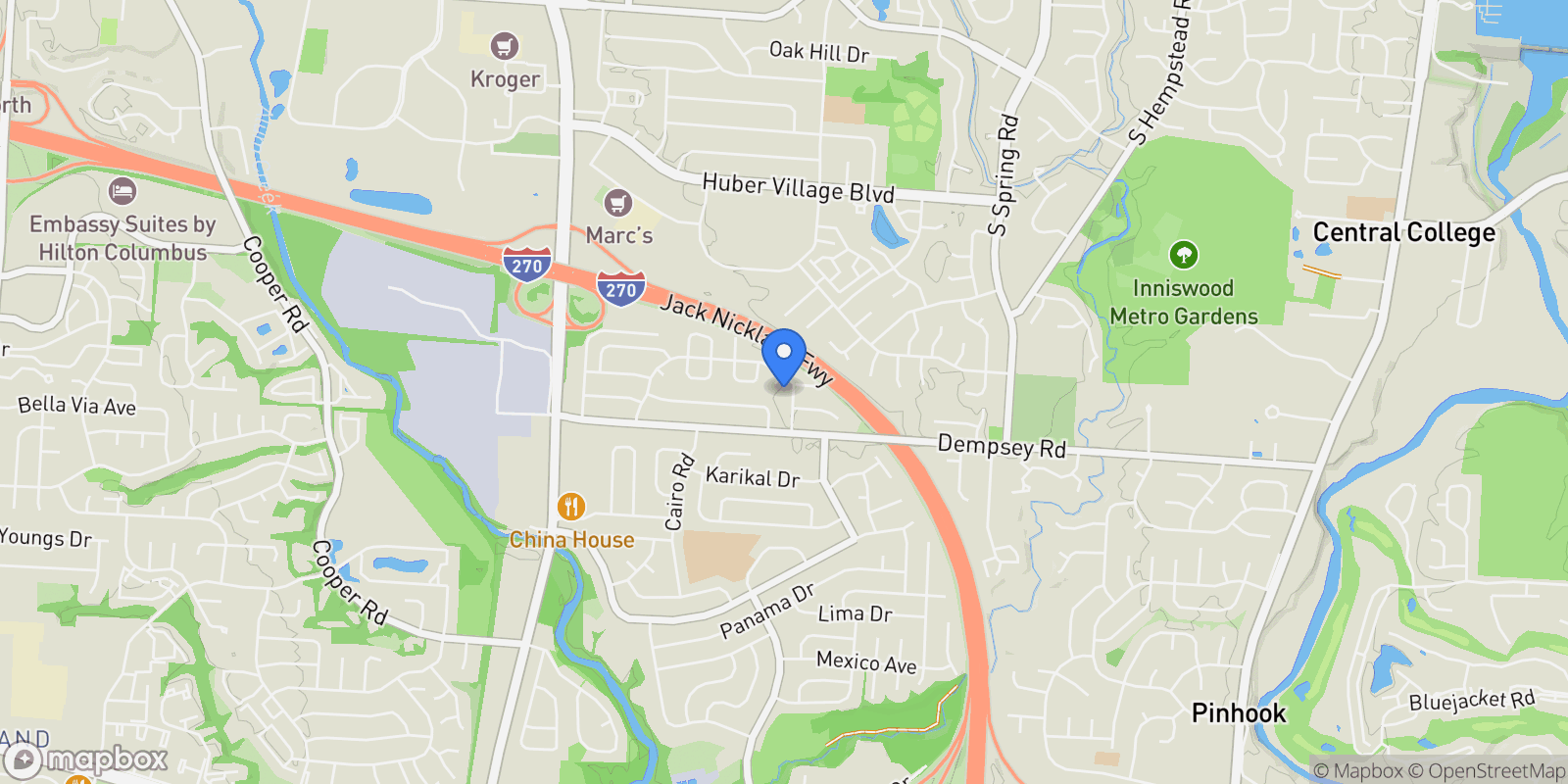 Map showing 5709 Zinnia Road, Westerville, OH 43081, Westerville, Ohio, United States.