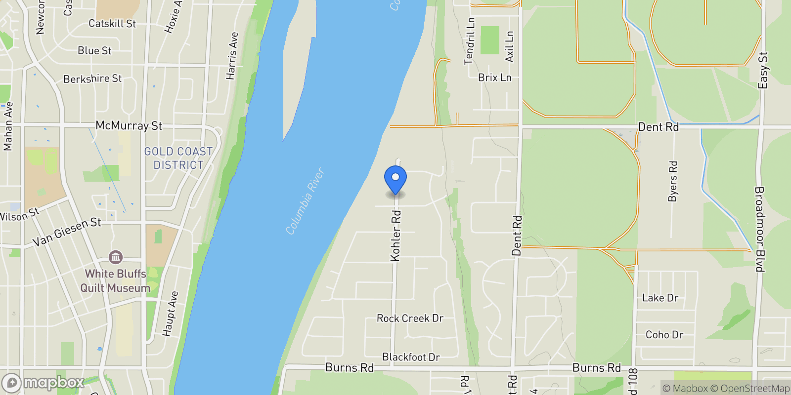 Map showing 7524 Kohler Road, Pasco, WA 99301, Pasco, Washington, United States.