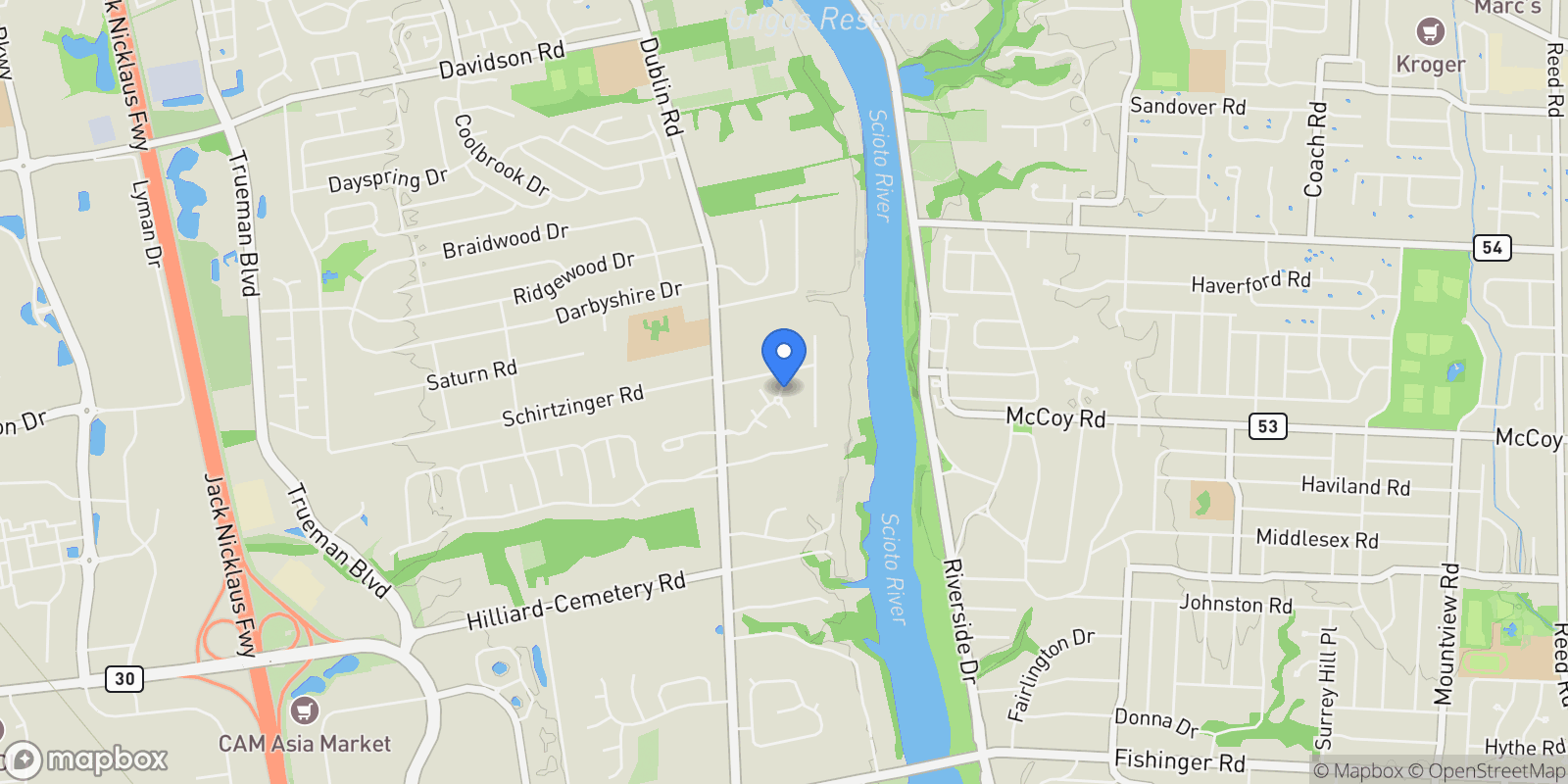 Map showing 4270 Llanfair Court, Columbus, OH 43221, Columbus, Ohio, United States.
