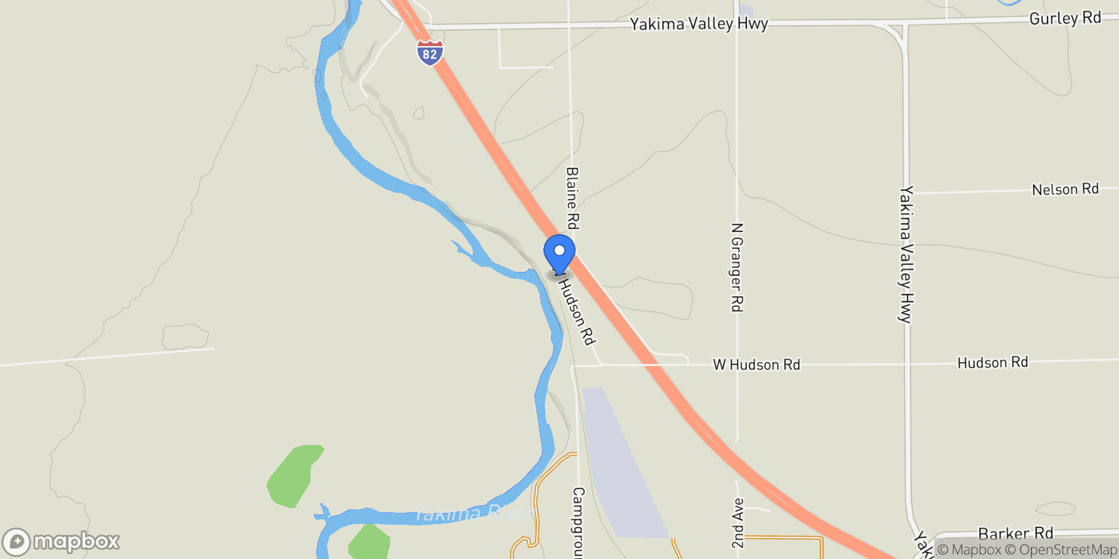 Map showing 1202 W Hudson Rd, Granger, WA 98932, Granger, Washington, United States.