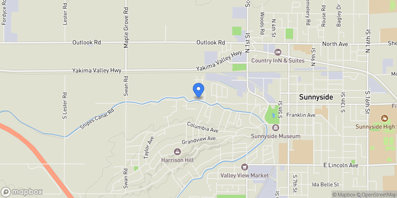 Map showing 612 W Edison Ave, Sunnyside, WA 98944, Sunnyside, Washington, United States.