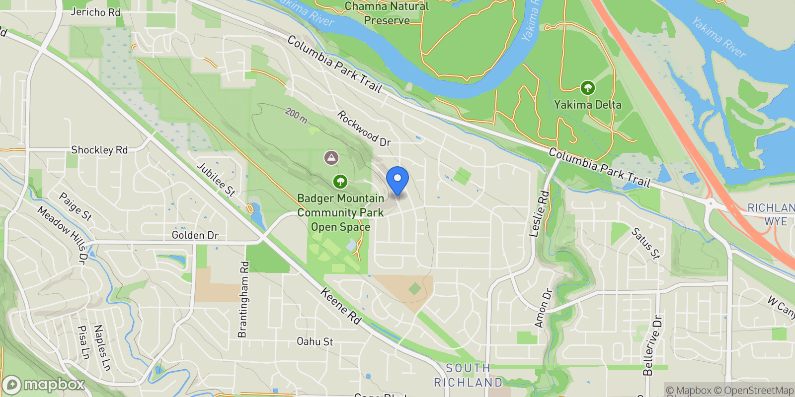 Map showing 1219 Brentwood Ave, Richland, WA 99352, Richland, Washington, United States.