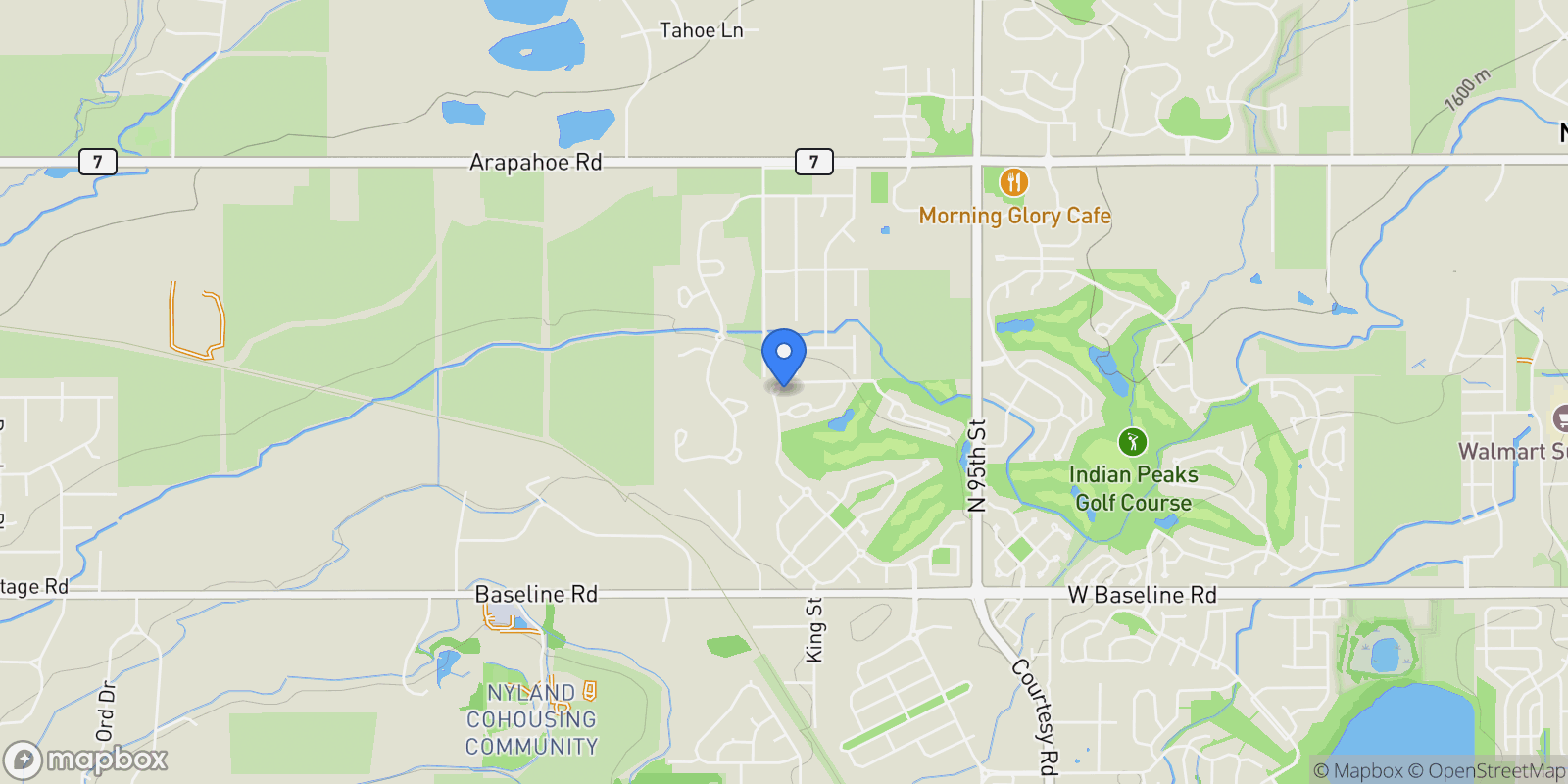Map showing 578 Indian Peaks Trail W, Boulder, Colorado, United States.