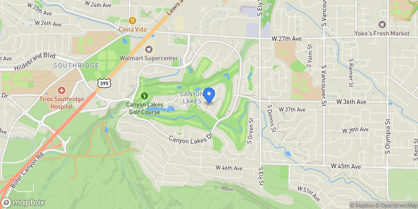 Map showing 3603 S Ledbetter Street, Kennewick, WA 99337, Kennewick, Washington, United States.