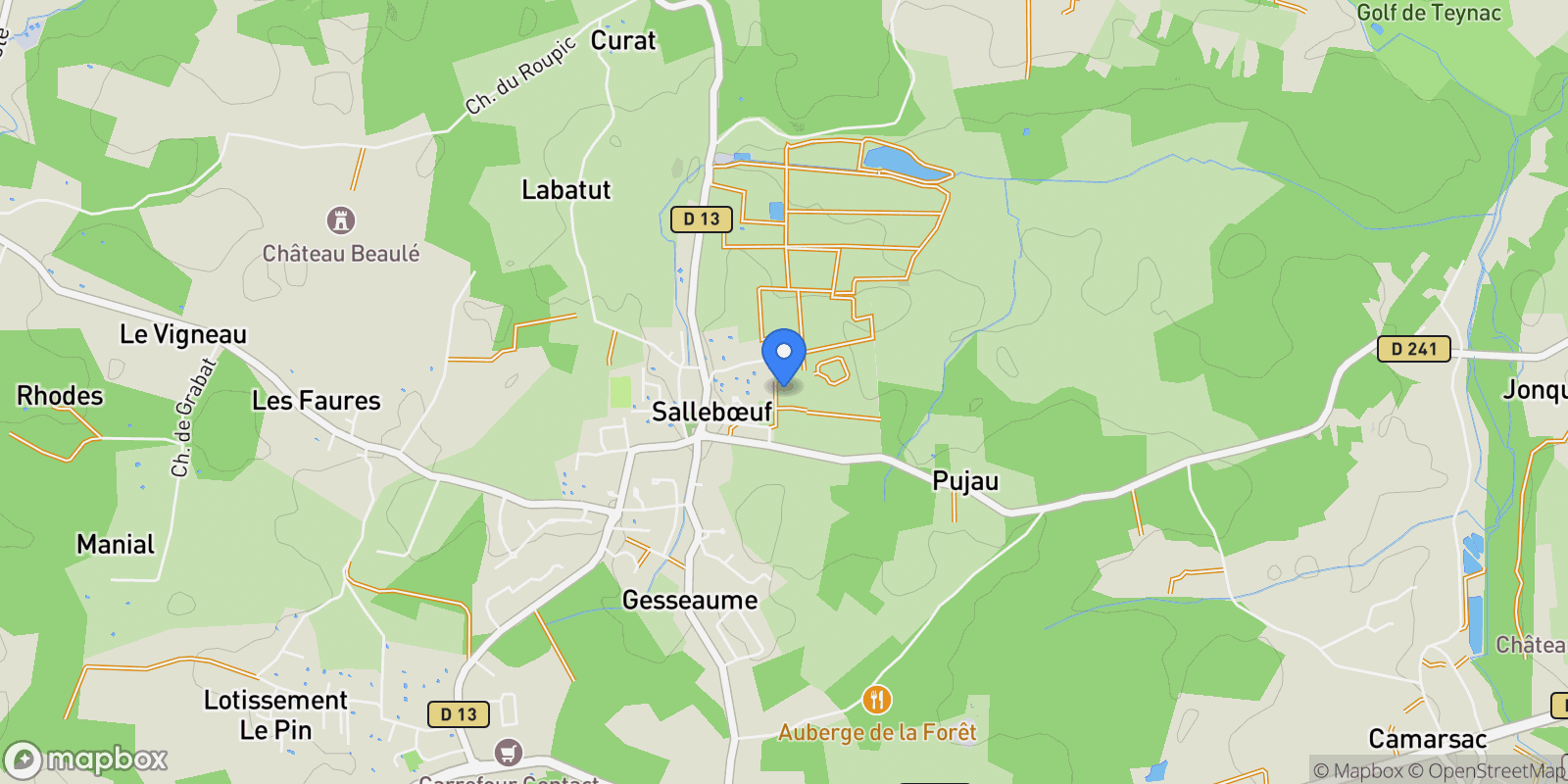 Map showing SallebÅ“uf, Nouvelle-Aquitaine, France.