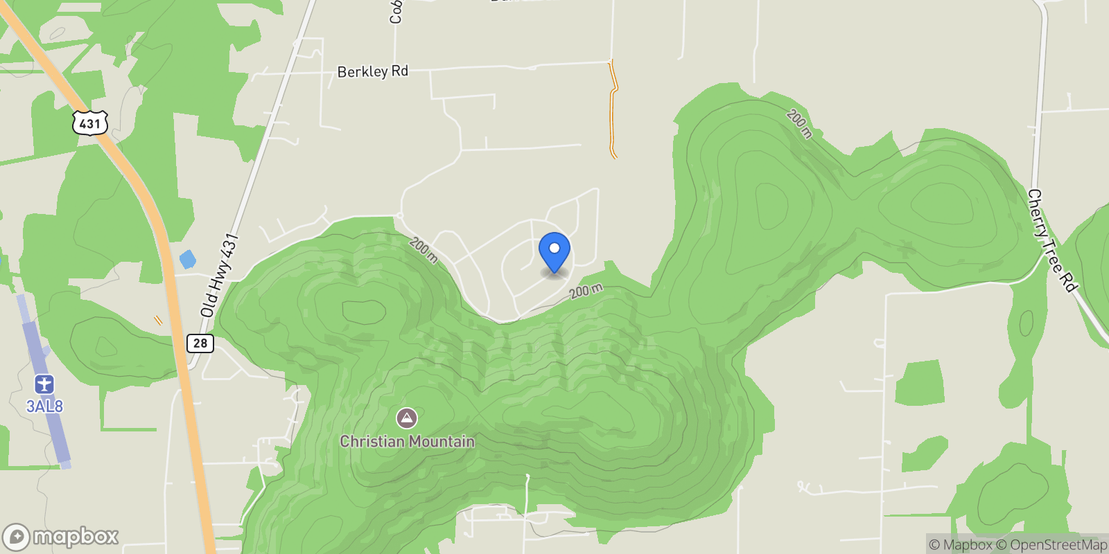 Map showing 8300 Riley Ridge Way SE, Owens Cross Roads, AL 35763, Owens Cross Roads, Alabama, United States.