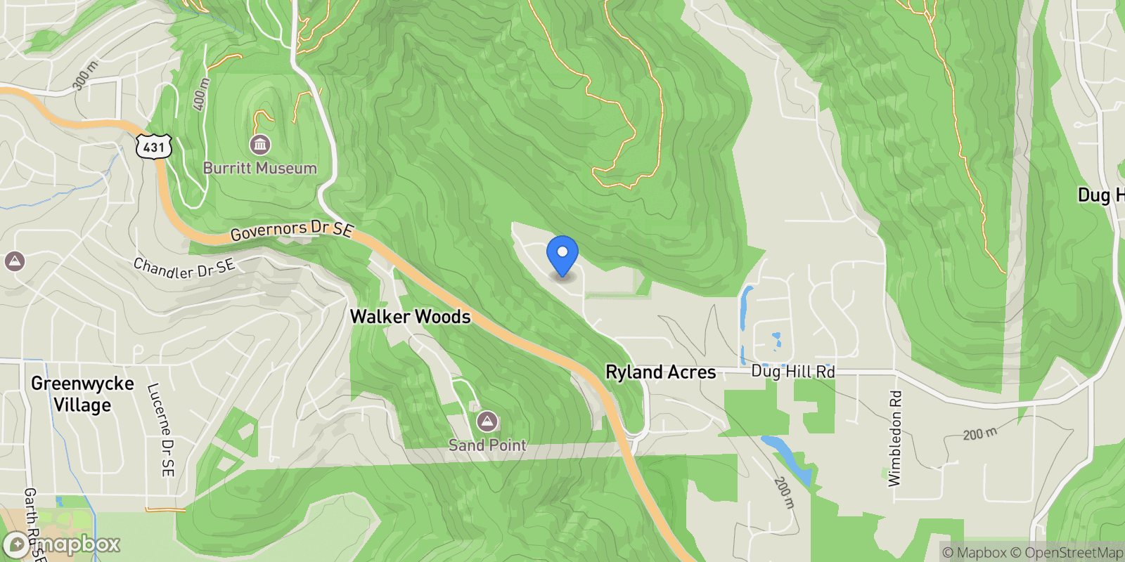 Map showing 2421 Preston Ridge Drive SE, Brownsboro, AL 35741, Brownsboro, Alabama, United States.