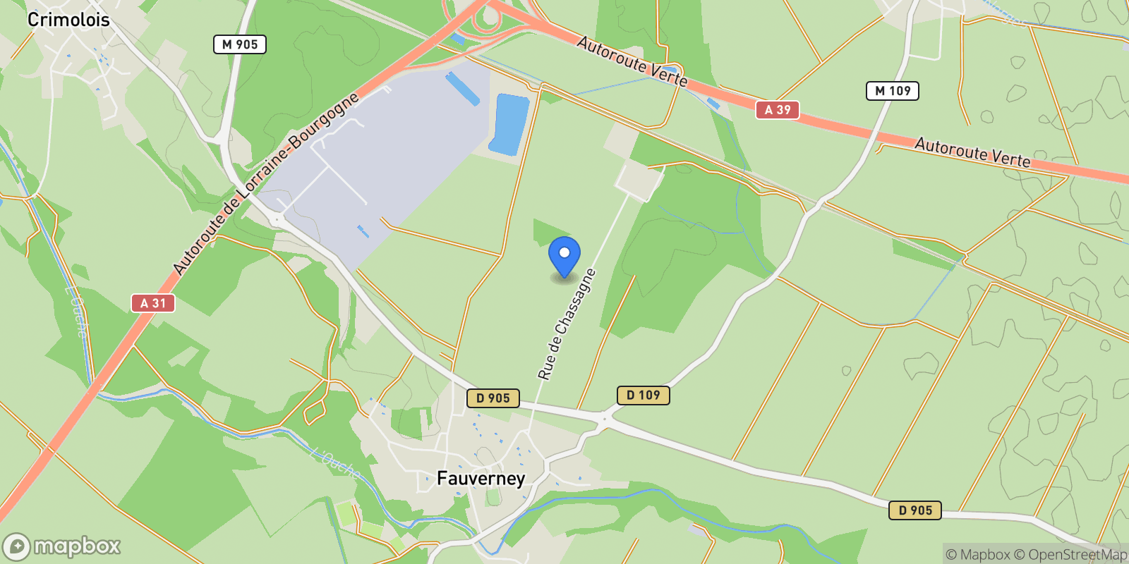 Map showing Fauverney, Bourgogne-Franche-Comté, France.