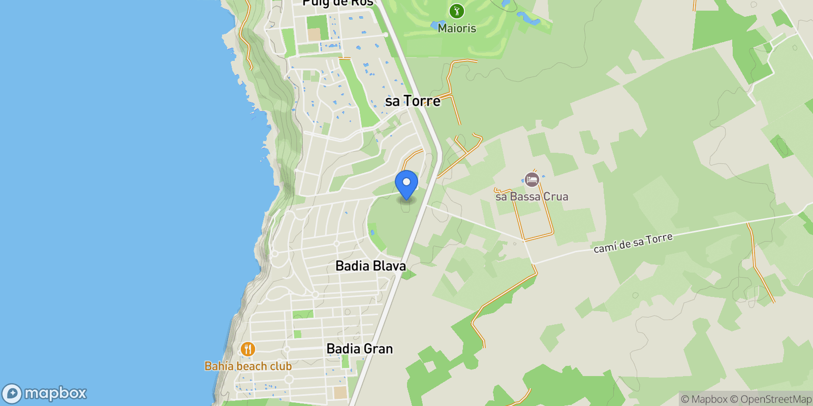 Map showing Sa Torre, Llucmajor, BALEARES, Llucmajor, Balearic Islands, Spain.