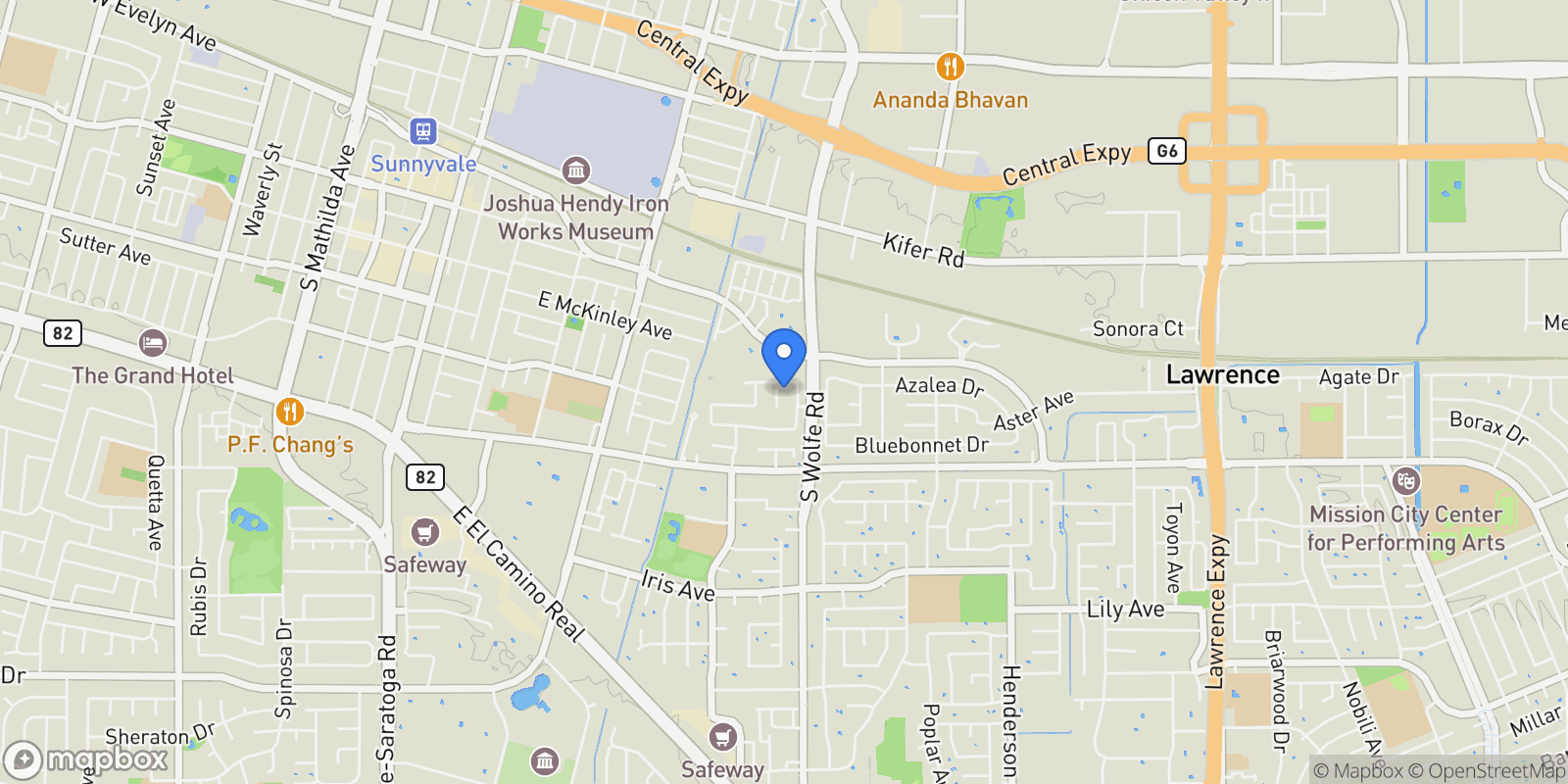 Map showing 430 Juniper Court, Sunnyvale, California, United States.