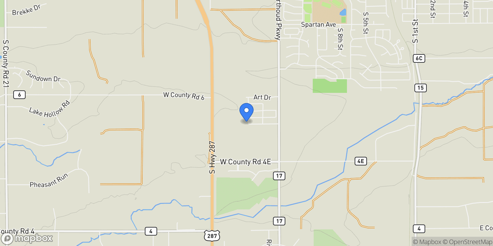 Map showing 953 William Way, Berthoud, Colorado, United States.