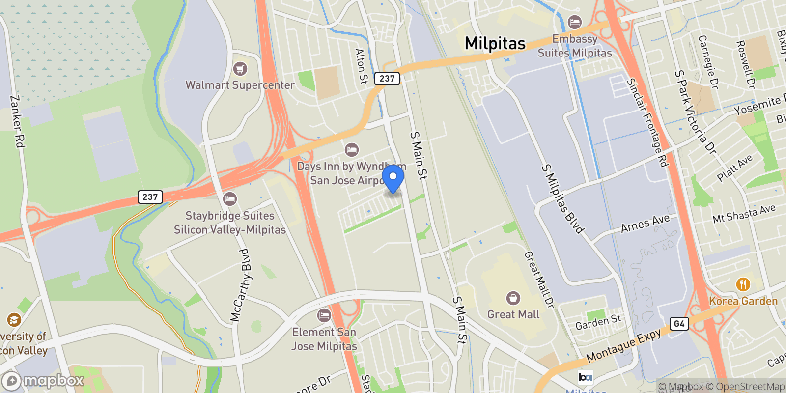 Map showing 745 Mente Linda Loop, Milpitas, California, United States.