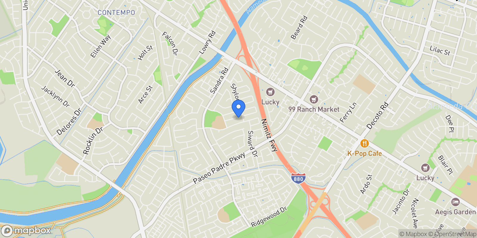 Map showing 4510 Lodovico Court, Newark, California, United States.