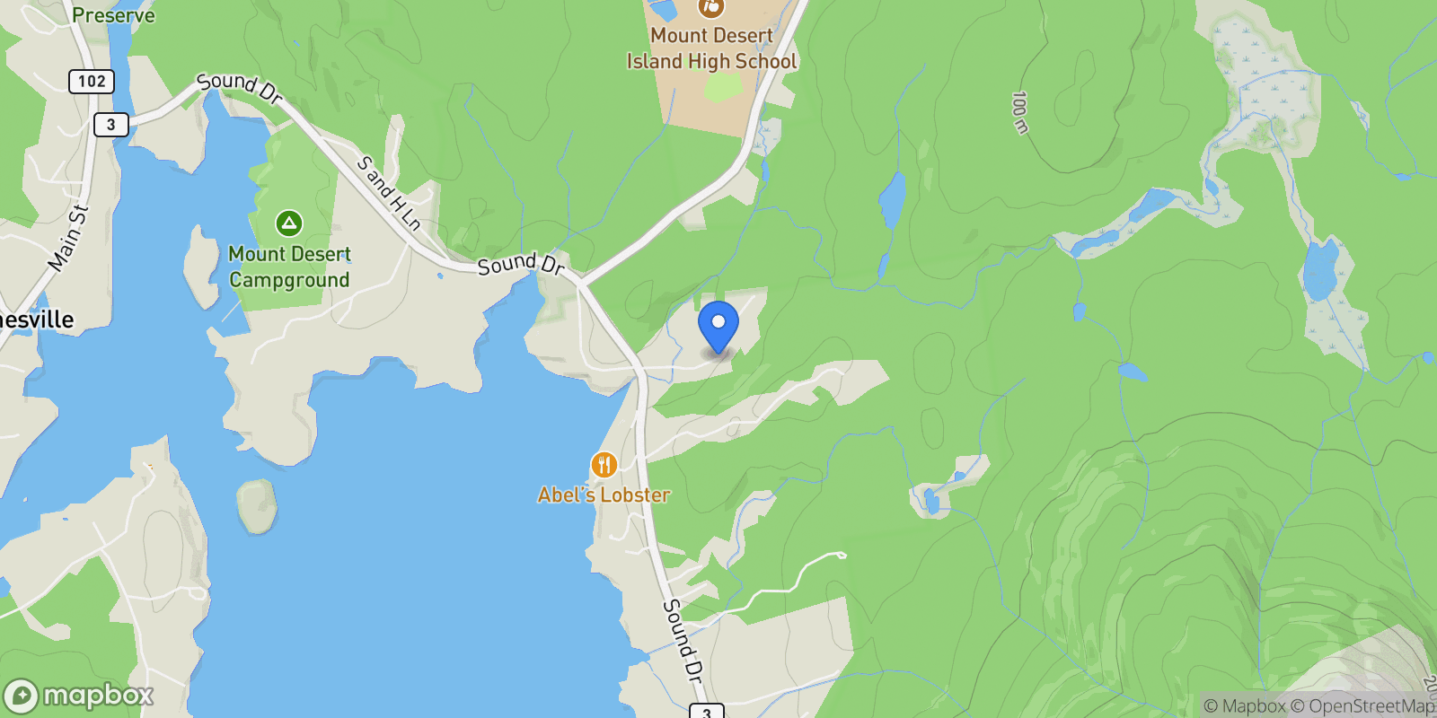 Map showing 63-3 Oak Grove Road, Mount Desert, ME 04660, Mount Desert, Maine, United States.