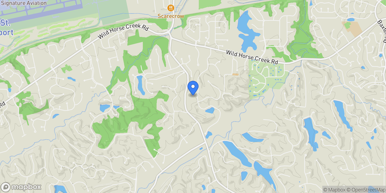 Map showing 1504 Kehrs Mill Road , Chesterfield, MO 63005, Wildwood, Missouri, United States.