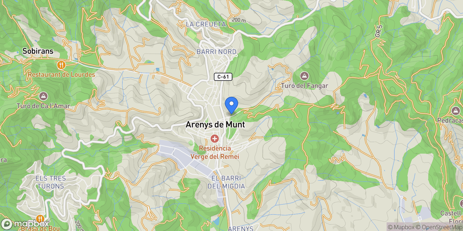 Map showing El rial pasqual, Arenys de Munt, BARCELONA, Arenys de Munt, Arenys de Munt, Catalonia, Spain.