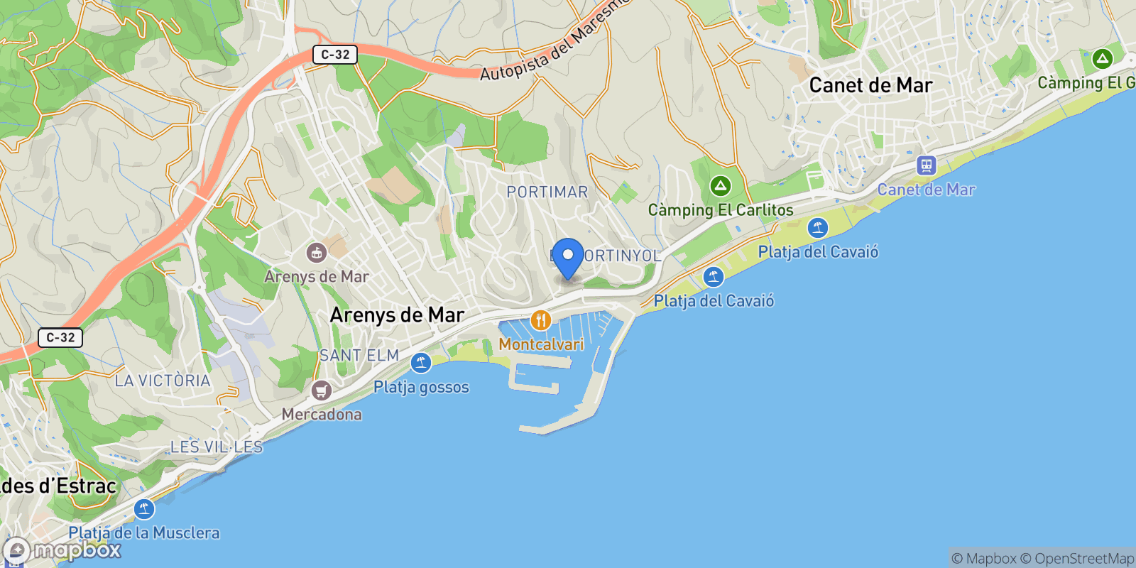 Map showing Arenys de mar, Arenys de Mar, BARCELONA, Arenys de Mar, Arenys de Mar, Catalonia, Spain.
