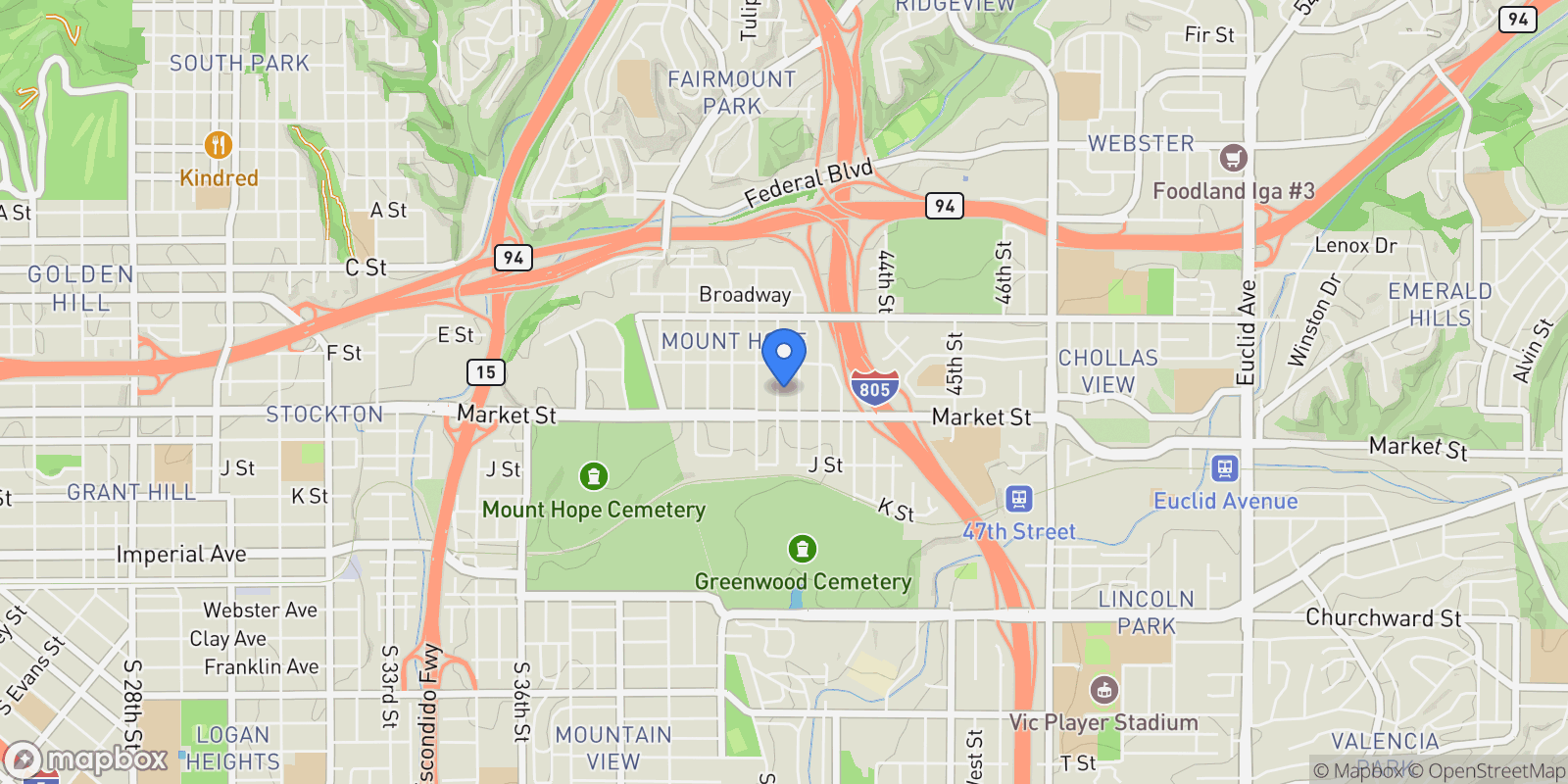 Map showing 641 Morrison Street, San Diego, California, United States.