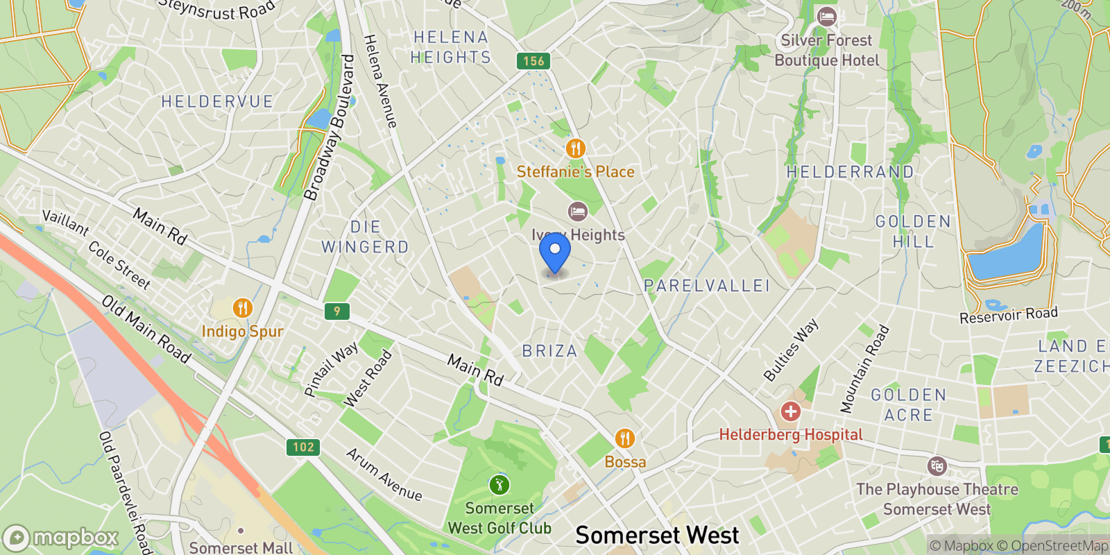 Map showing Cape Town, Western Cape, South Africa.