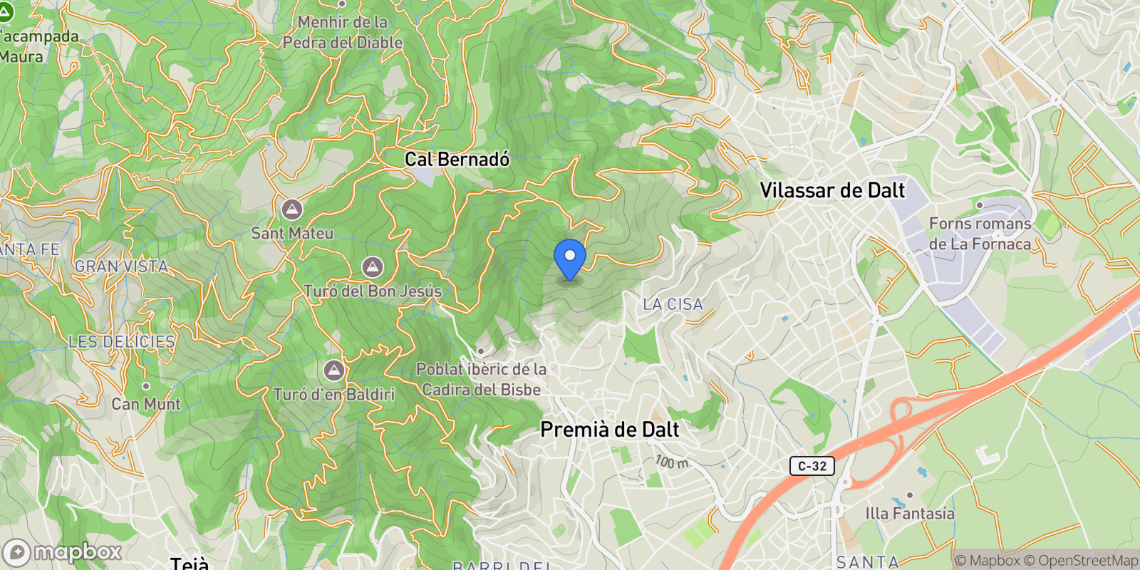 Map showing Premia de Dalt, Catalonia, Spain.