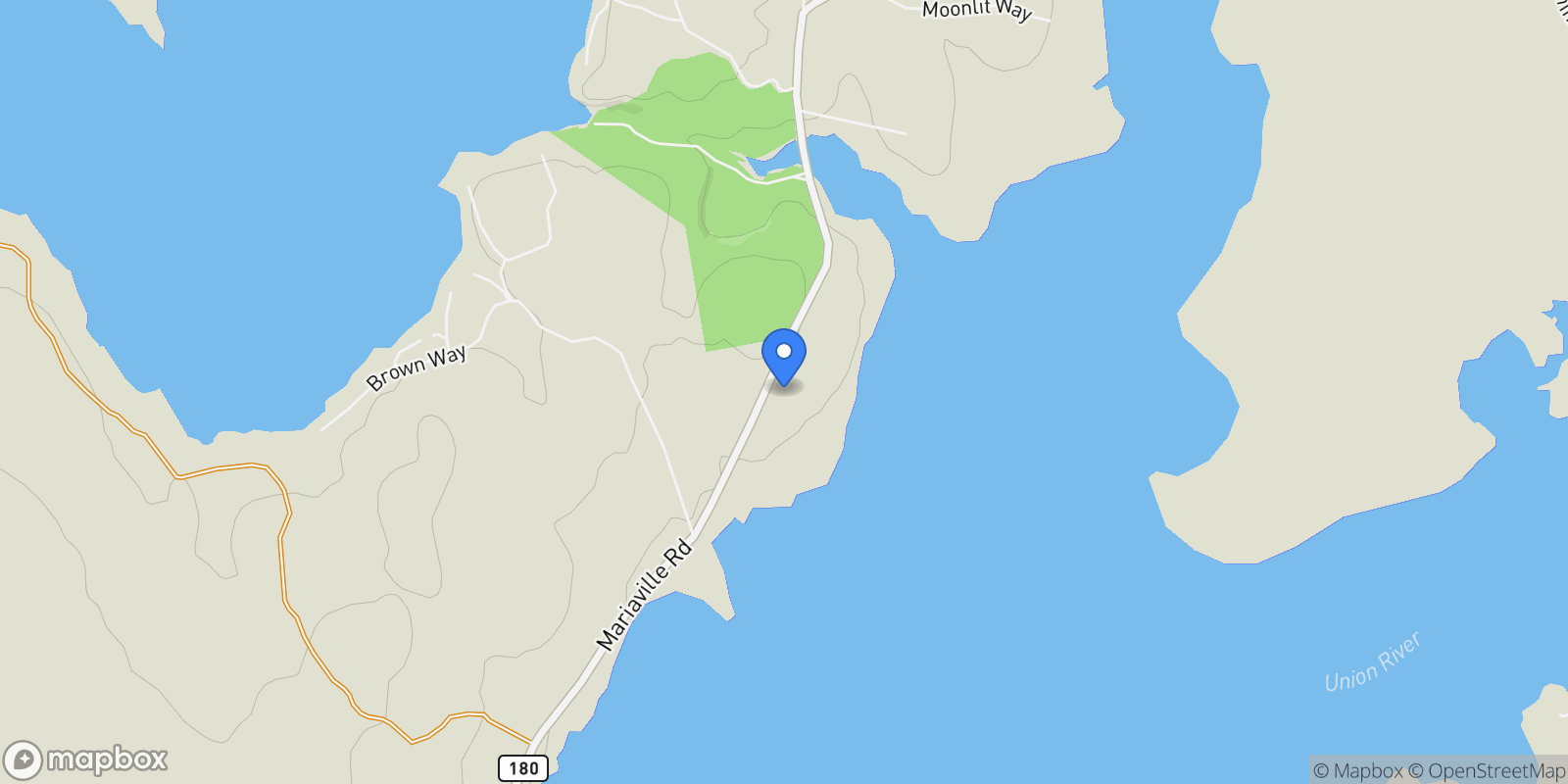 Map showing 547 Mariaville Road, Ellsworth, ME 04605, Trenton, Maine, United States.