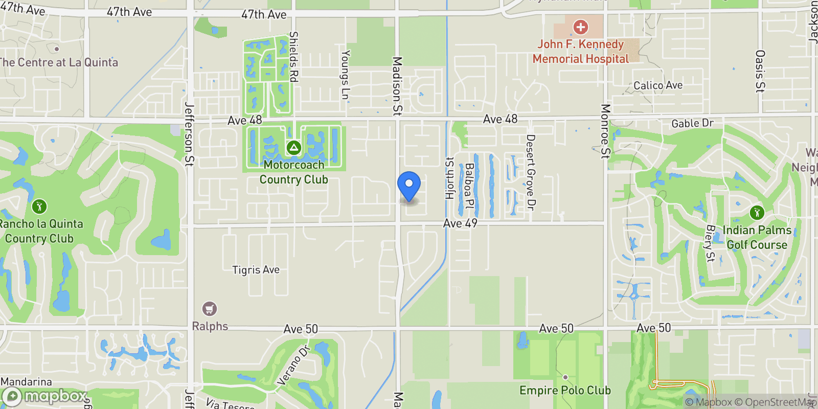Map showing 48820 Renewal St, Indio, California, United States.