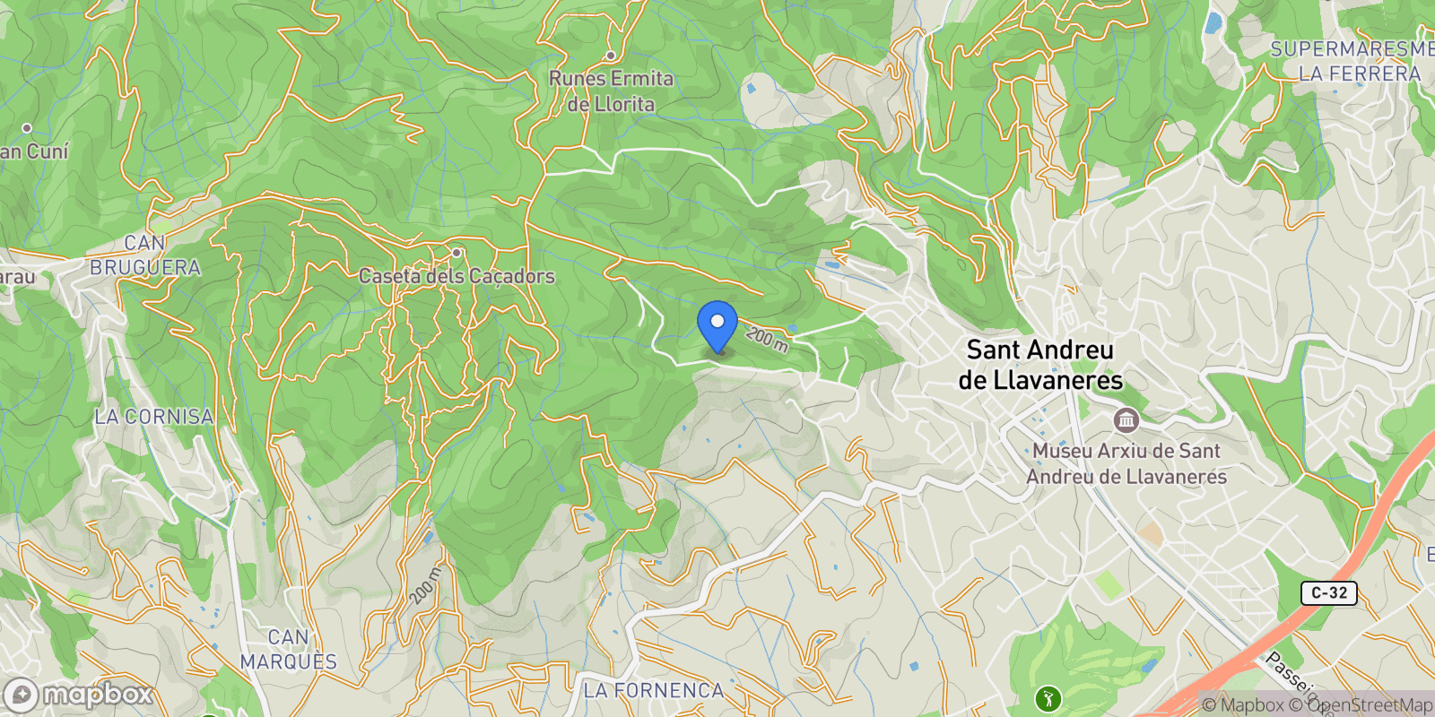 Map showing Sant Andreu de Llavaneres, Catalonia, Spain.