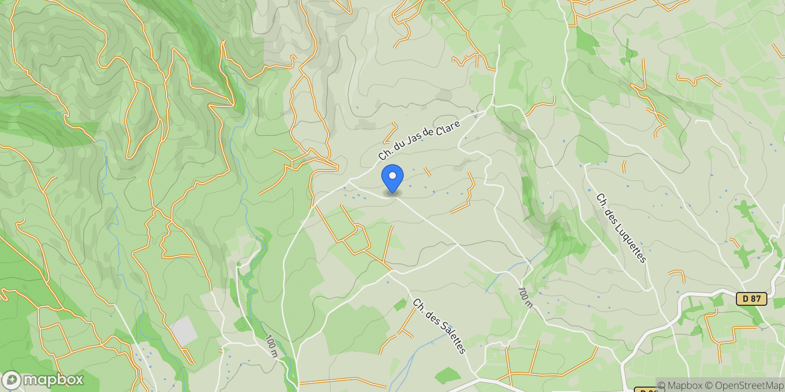 Map showing La Cadière-d'Azur, Provence-Alpes-Côte d'Azur, France.