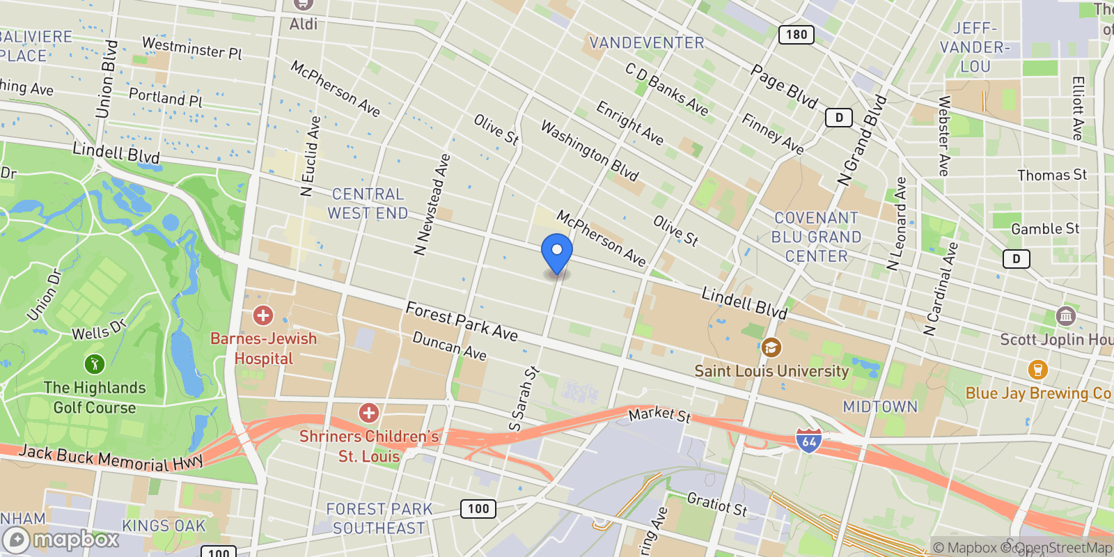 Map showing 215 North Sarah Street #13 , St. Louis, MO 63108, St. Louis, Missouri, United States.