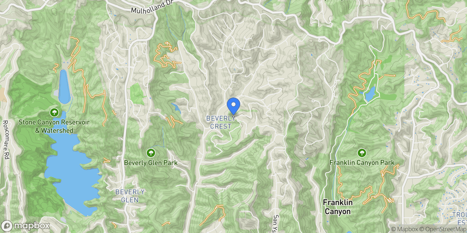 Map showing 9716 Oak Pass Rd, Beverly Hills, CA 90210, Beverly Hills, California, United States.