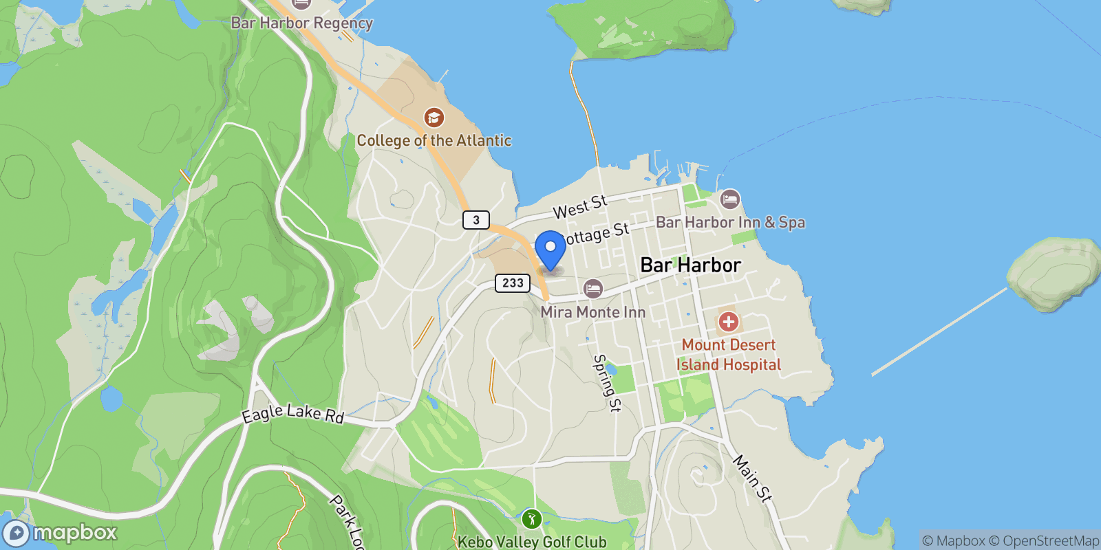 Map showing 5 Bowles Avenue, Bar Harbor, ME 04609, Bar Harbor, Maine, United States.