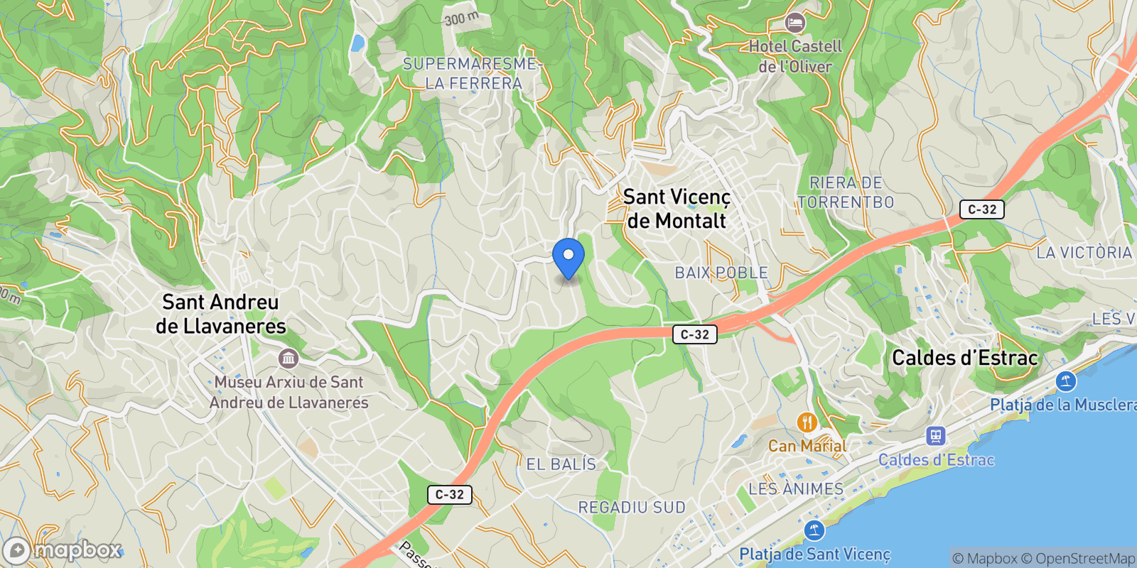 Map showing Sant Vicenc de Montalt, Catalonia, Spain.