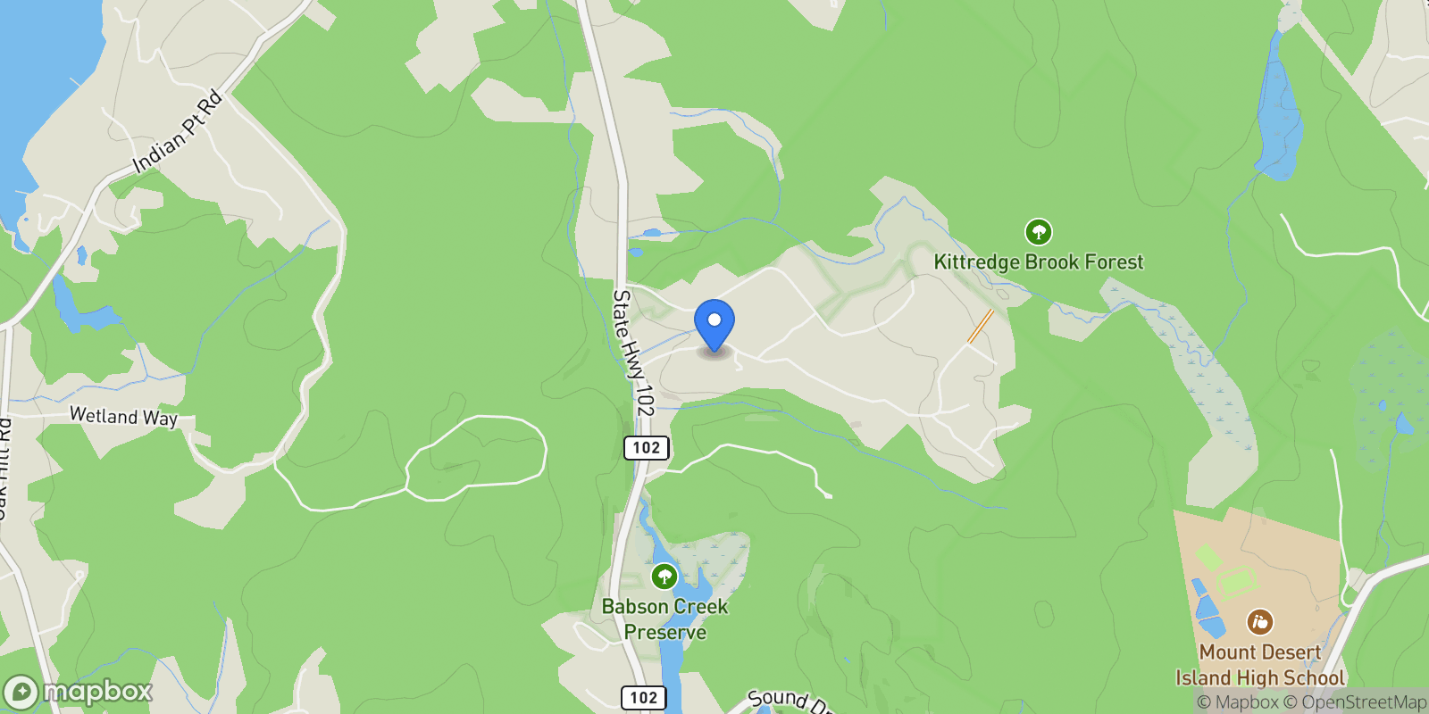 Map showing 39 Kitteridge Brook Road, Bar Harbor, ME 04609, Bar Harbor, Maine, United States.