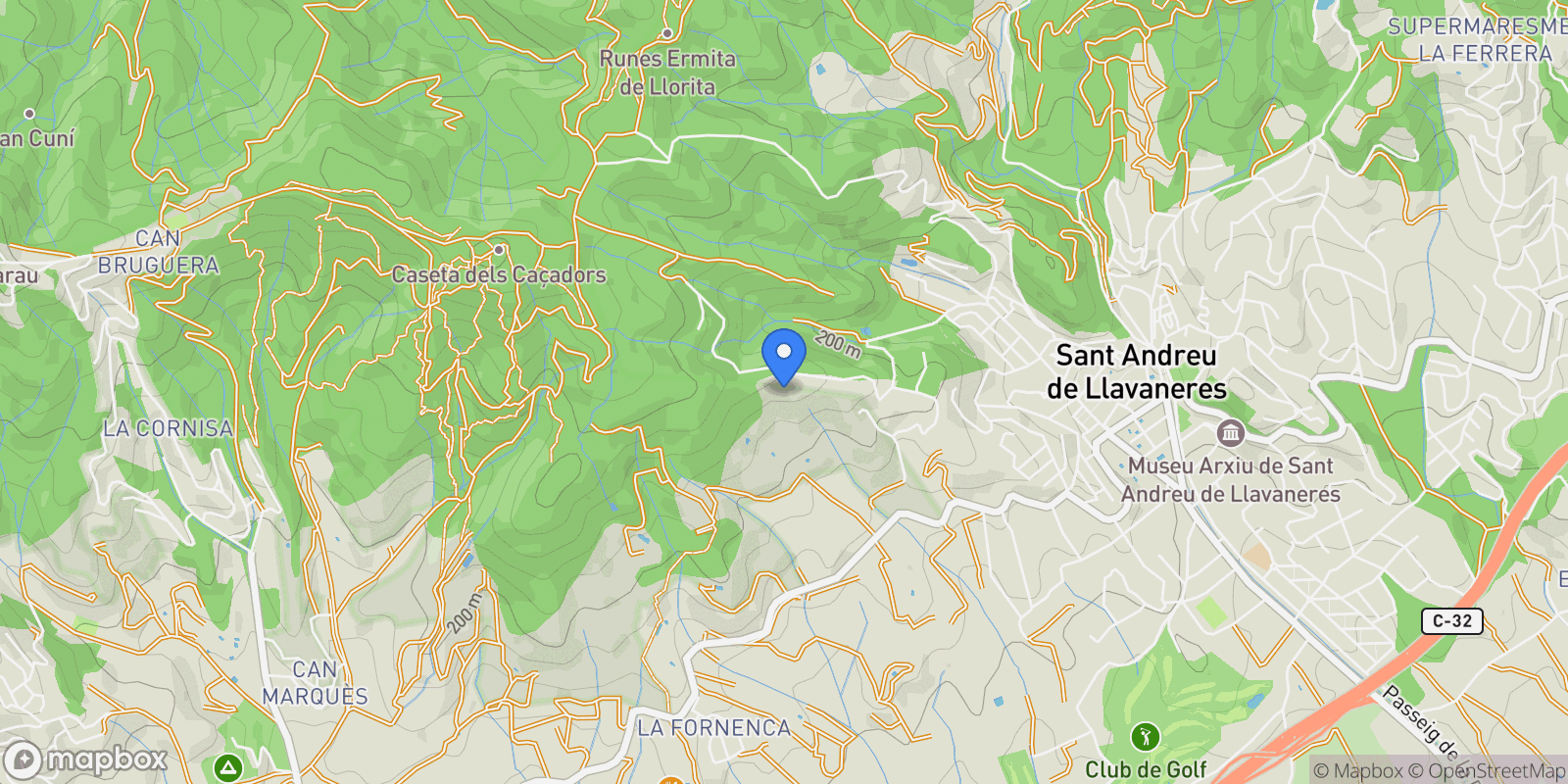 Map showing Sant Andreu de Llavaneres, Catalonia, Spain.