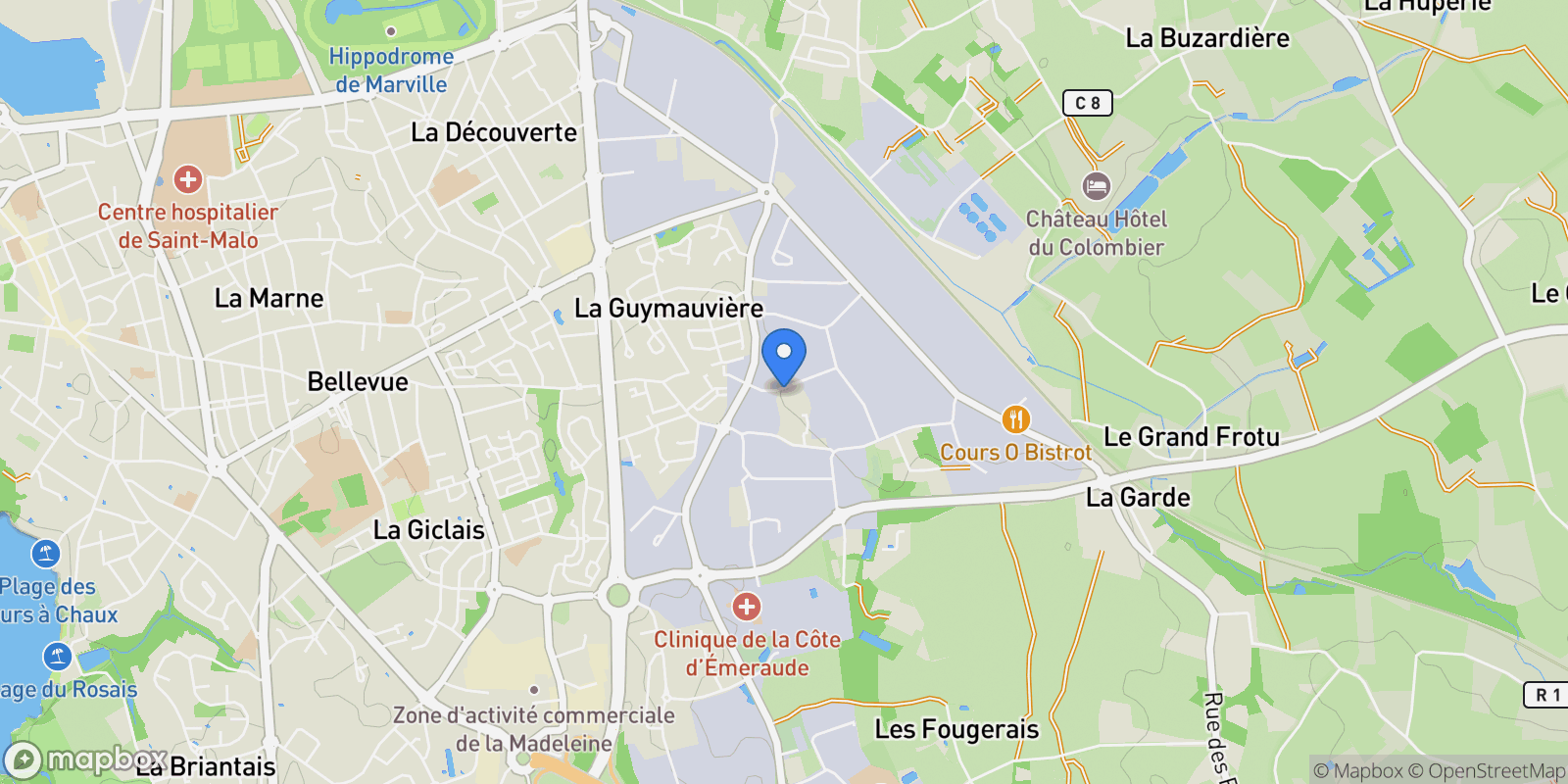 Map showing Saint-Malo, Saint-Malo, Saint-Malo, Brittany, France.