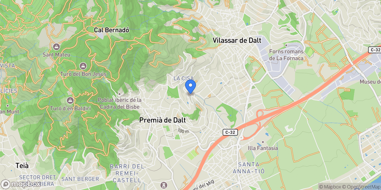 Map showing Premia de Dalt, Catalonia, Spain.