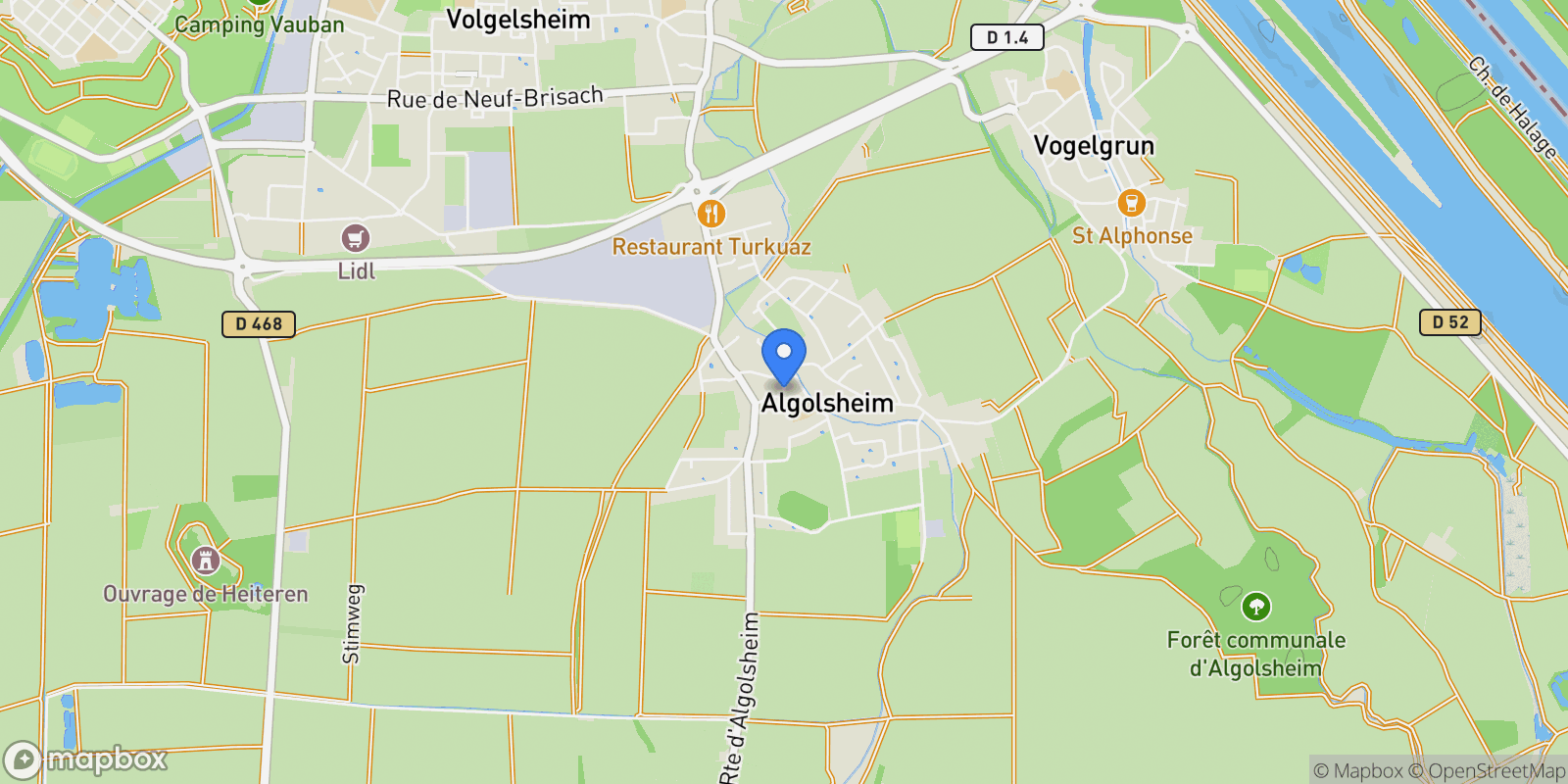 Map showing Algolsheim, Algolsheim, Algolsheim, Grand Est, France.