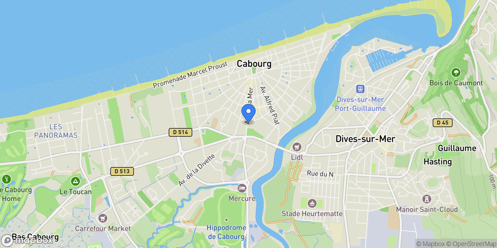 Map showing Cabourg, Cabourg, Cabourg, Normandy, France.