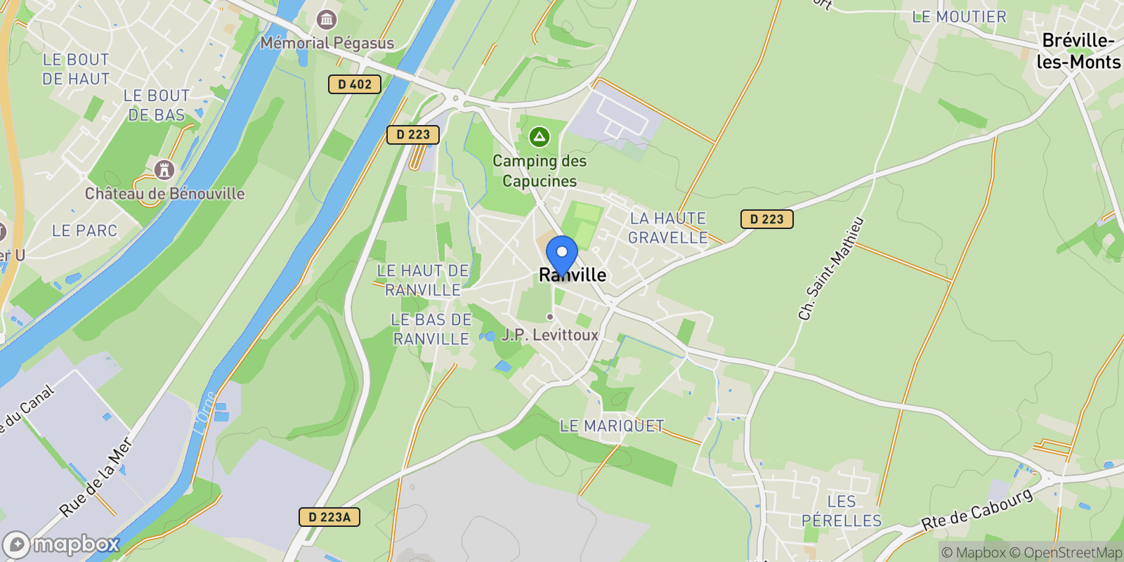 Map showing Ranville, Ranville, Ranville, Normandy, France.