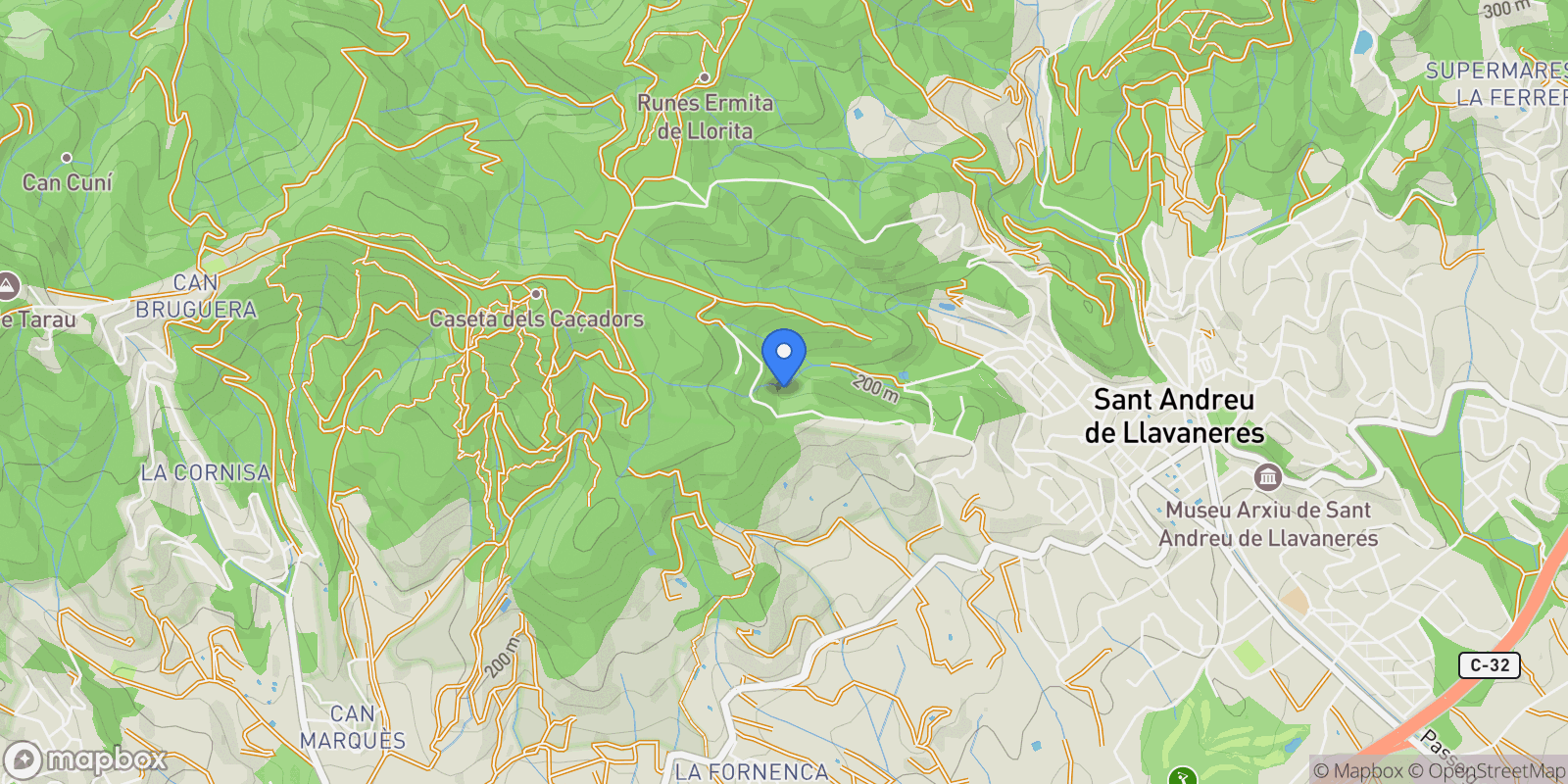 Map showing Sant Andreu de Llavaneres, Catalonia, Spain.