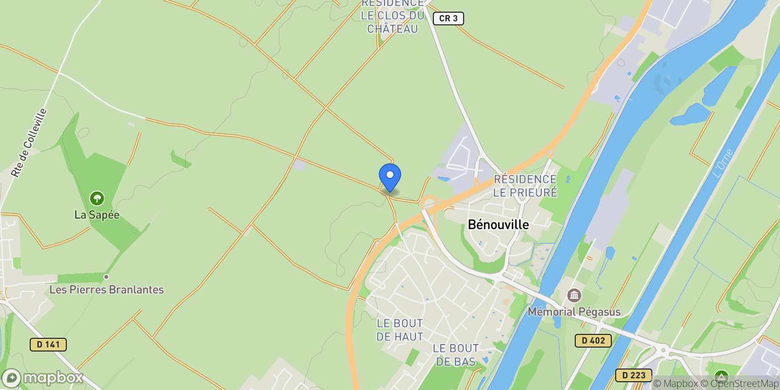 Map showing Bénouville, Bénouville, Bénouville, Normandy, France.