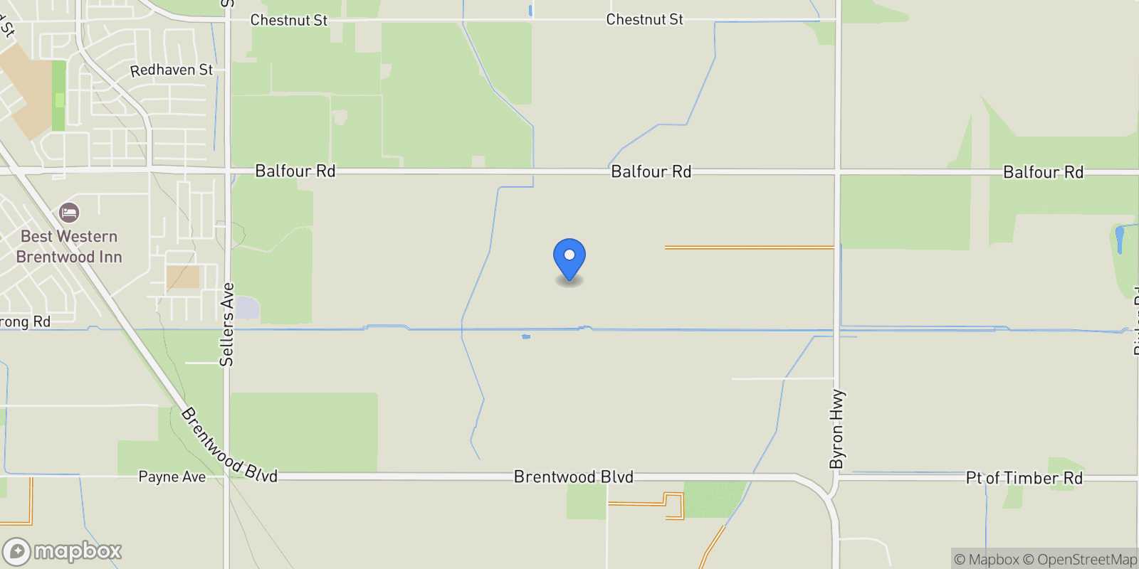 Map showing 6740 Balfour Rd, Brentwood, California, United States.