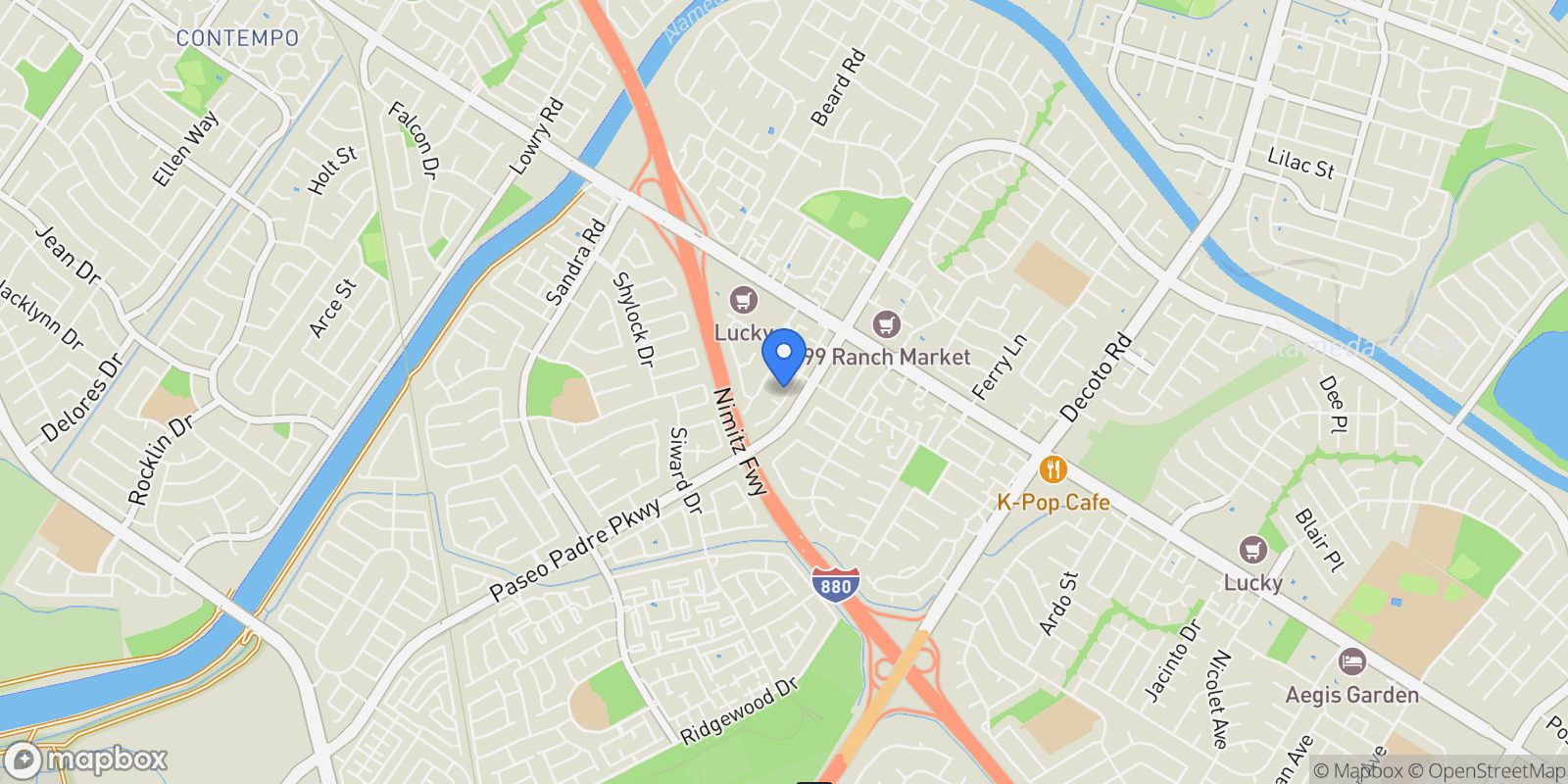 Map showing 34319 Chester Ct, Newark, California, United States.