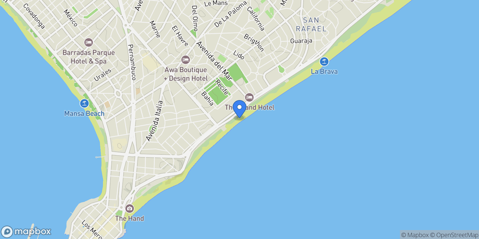 Map showing 10, 20100 Punta del Este, Departamento de Maldonado, Uruguay, Punta del Este, Maldonado Department, Uruguay.