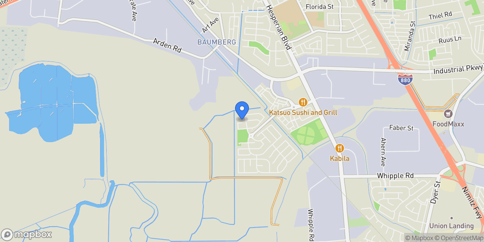 Map showing 2815 Dune Cir, Hayward, California, United States.