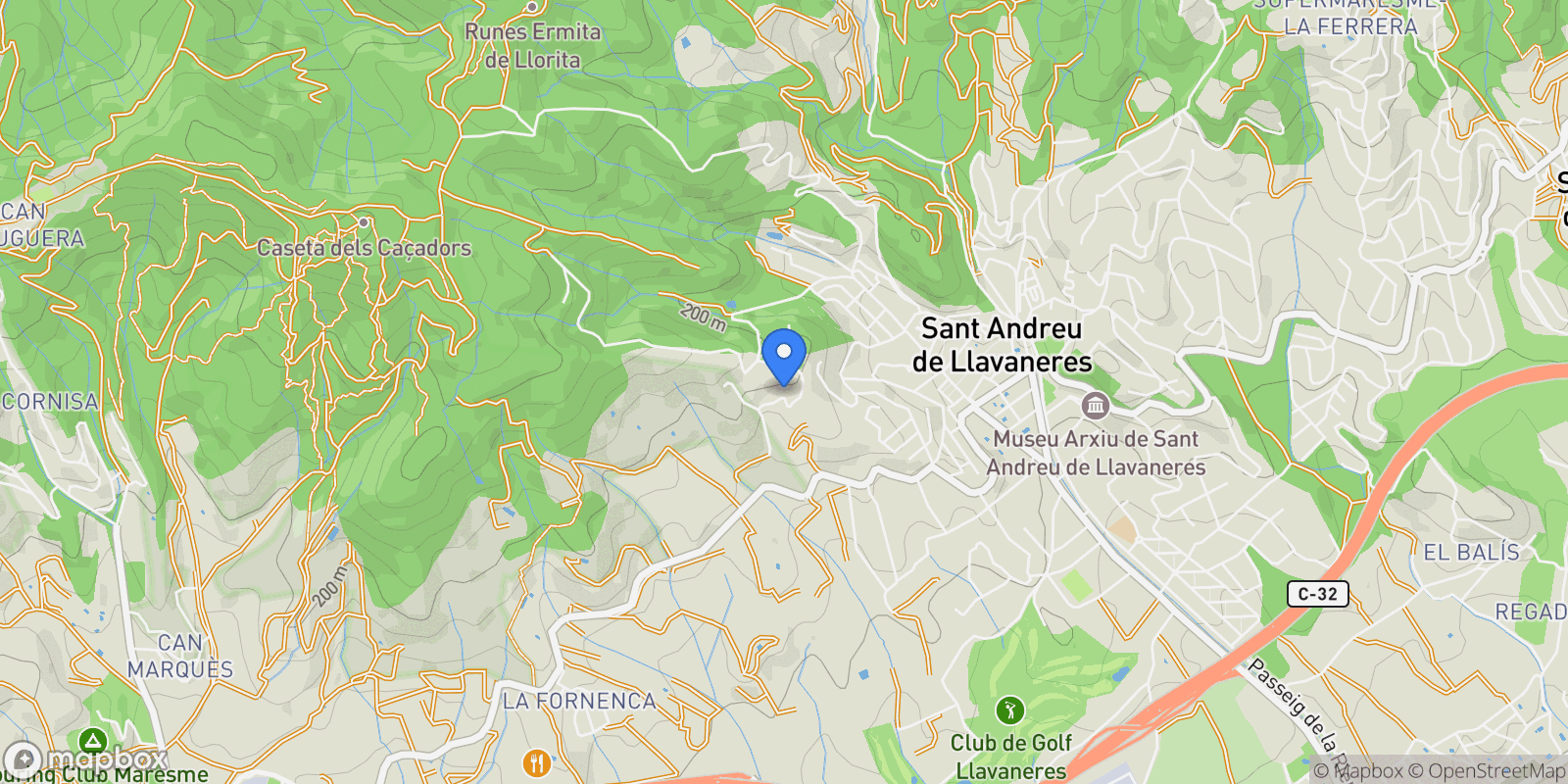 Map showing Sant Andreu de Llavaneres, Catalonia, Spain.