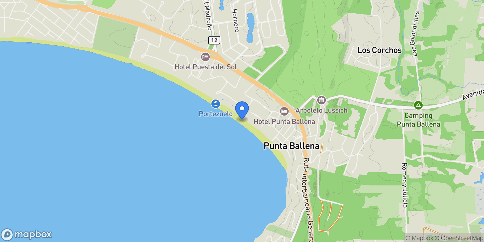 Map showing 20003, Punta Ballena, Departamento de Maldonado, Uruguay, Punta Ballena, Maldonado Department, Uruguay.