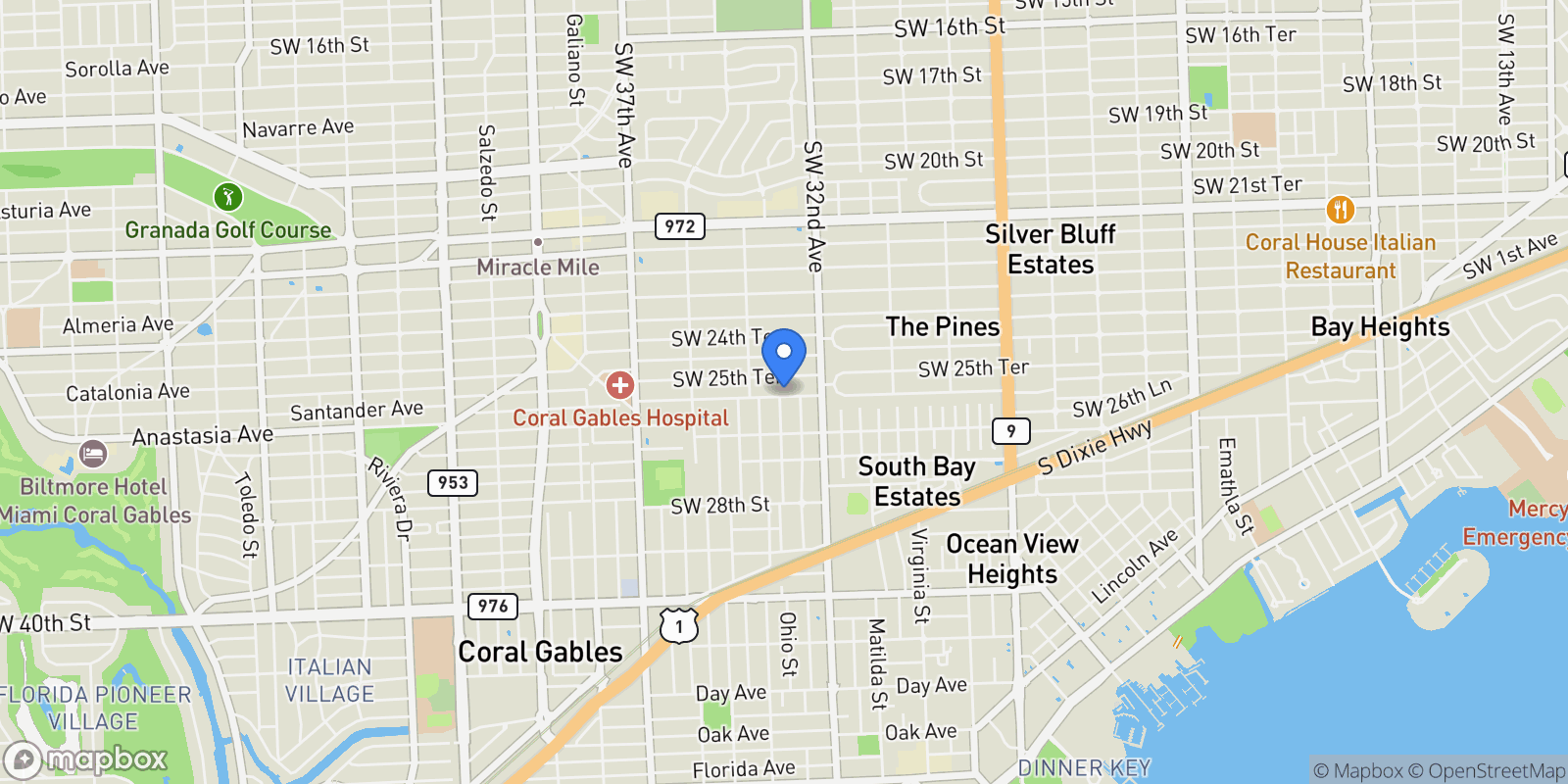 Map showing 3297 - 3299 SW 26th St, Miami, Florida, United States.